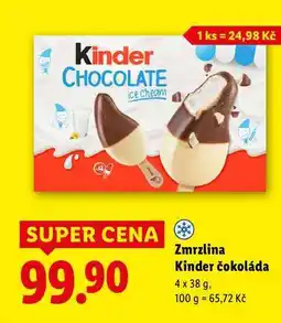 Lidl Zmrzlina Kinder čokoláda, 4x 38 g nabídka