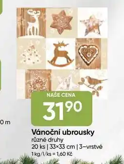 Hruška Vánoční ubrousky různé druhy 20 ks | 33×33 cm | 3-vrstvé nabídka