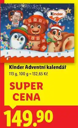 Lidl Kinder Adventní kalendář, 113 g nabídka