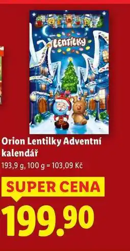Lidl Orion Lentilky Adventní kalendář, 193,9 g nabídka