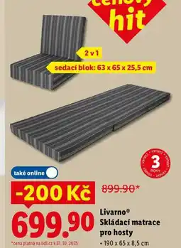 Lidl Livarno Skládací matrace pro hosty nabídka