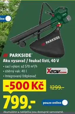 Lidl Aku vysavač/foukač listí, 40 V nabídka