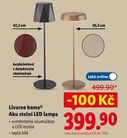 Lidl Livarno home Aku stolní LED lampa nabídka
