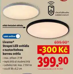 Lidl Livarno Stropní LED svítidlo s nastavitelnou barvou světla nabídka