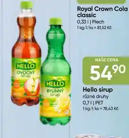 Hruška Hello sirup 0,7l, vybrané druhy 0.7l nabídka