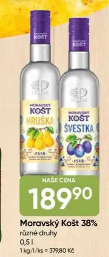 Hruška Moravský Košt 38% ŠVESTKA různé druhy 0,5L nabídka