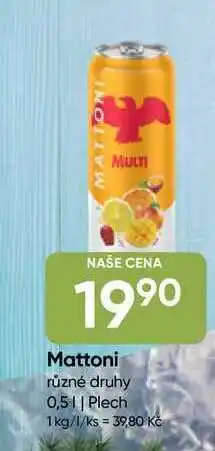 Hruška Mattoni různé druhy 0,5l plech nabídka