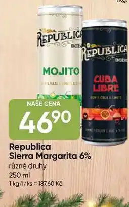 Hruška Republica míchaný drink, různé druhy 250 ml nabídka