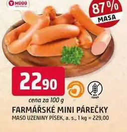 Trefa FARMÁŘSKÉ MINI PÁREČKY 100g nabídka