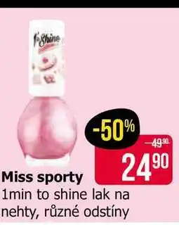 Teta Miss sporty 1min to shine lak na nehty, různé odstíny nabídka