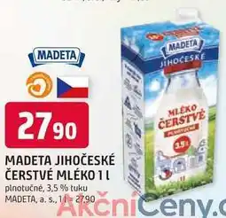 Trefa MADETA JIHOČESKÉ ČERSTVÉ MLÉKO 1L plnotučné, 3,5% tuku nabídka