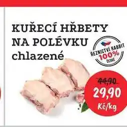 RABBIT řeznictví KUŘECÍ HŘBETY NA POLÉVKU chlazené 1kg nabídka