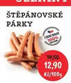 RABBIT řeznictví ŠTĚPÁNOVSKÉ PÁRKY Z ČESKE SKALICE 100% 100g nabídka