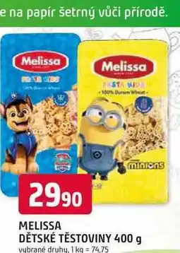 Trefa MELISSA DĚTSKÉ TĚSTOVINY 400 g nabídka