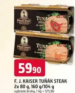 Trefa Franz Josef KAISER TUŇÁK STEAK 2x 80 g, 160 g nabídka