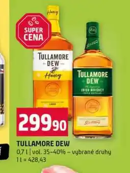 Terno TULLAMORE DEW 0,7l vol. 35-40% vybrané druhy nabídka