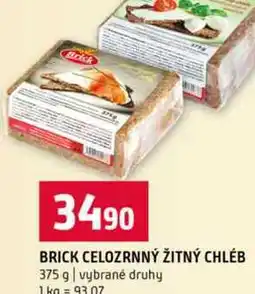 Terno BRICK CELOZRNNÝ ŽITNÝ CHLÉB 375 g vybrané druhy nabídka