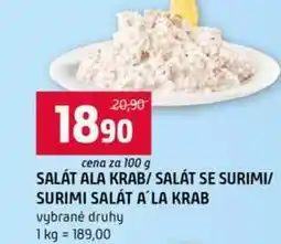 Terno SALÁT ALA KRAB SALÁT SE SURIMI SURIMI SALÁT A LA KRAB vybrané druhy 100g nabídka