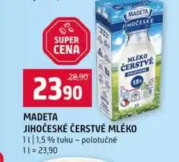 Terno Madeta Jihočeské čerstvé mléko polotučné trvanlivé 1l nabídka