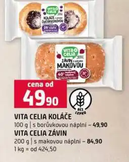 Terno VITA CELIA KOLÁČE 100 g s borůvkovou náplní VITA CELIA ZÁVIN 200 g s makovou náplní nabídka