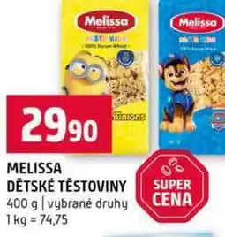 Terno MELISSA DĚTSKÉ TĚSTOVINY SUPER 400 g vybrané druhy nabídka