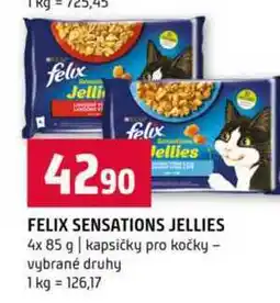Terno FELIX SENSATIONS JELLIES 4x 85 g kapsičky pro kočky vybrané druhy nabídka