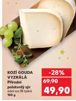Kaufland KOZI GOUDA VYZRÁLÁ Přírodní polotvrdý sýr nabídka
