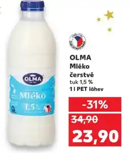 Kaufland OLMA Mléko čerstvé tuk 1,5% nabídka