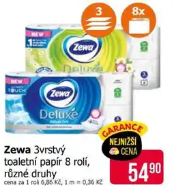 Teta Zewa 3vrstvý toaletní papír 8 rolí nabídka