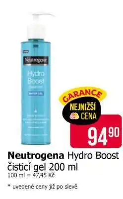 Teta Neutrogena Hydro Boost čistící gel 200 ml nabídka
