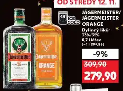 Kaufland Jägermeister, Jägermeister Orange nabídka