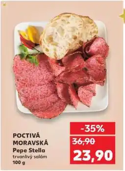 Kaufland POCTIVÁ MORAVSKÁ Pepe Stella trvanlivý salám 100 g nabídka