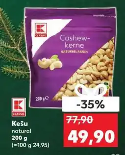 Kaufland Kešu natural 200 g nabídka