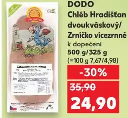 Kaufland DODO Chléb Hradišťan dvoukváskový/ Zrníčko vícezrnné nabídka