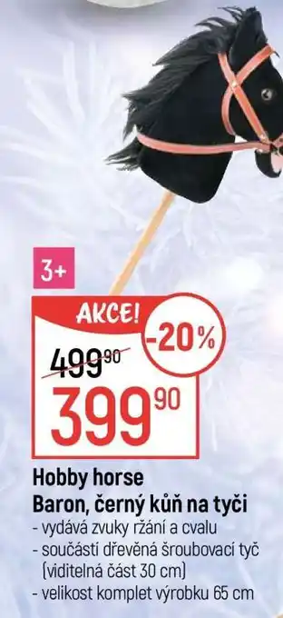 Hobby horse Baron, černý kůň na tyči