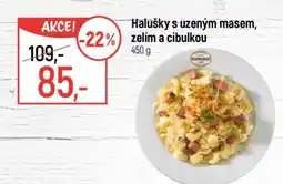 Globus Halušky s uzeným masem, zelím a cibulkou nabídka