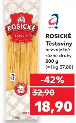 Kaufland ROSICKÉ Těstoviny bezvaječné nabídka