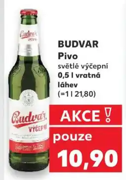 Kaufland BUDVAR Pivo světlé výčepní nabídka