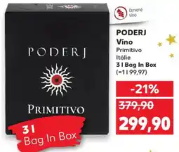 Kaufland PODERJ Víno Primitivo Itálie nabídka