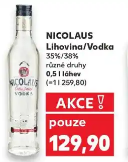 Kaufland NICOLAUS Lihovina/Vodka nabídka