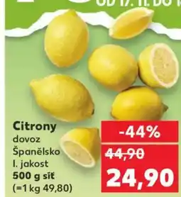 Kaufland Citrony dovoz Španělsko I. jakost nabídka