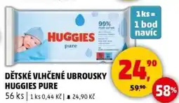 Penny Market Dětské vlhčené ubrousky huggies pure nabídka