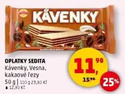 Penny Market OPLATKY SEDITA Kávenky, Vesna, kakaové řezy nabídka