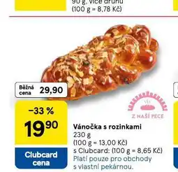 Tesco Vánočka s rozinkami nabídka
