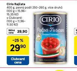 Tesco Cirio rajčata nabídka