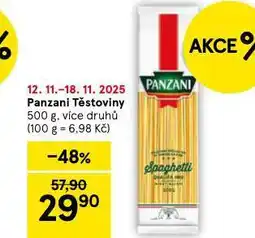 Tesco Panzani těstoviny nabídka