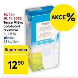 Tesco Trvanlivé mléko 1,5% nabídka