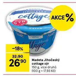 Tesco Madeta jihočeský cottage sýr nabídka