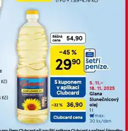 Tesco Giana slunečnicový olej nabídka