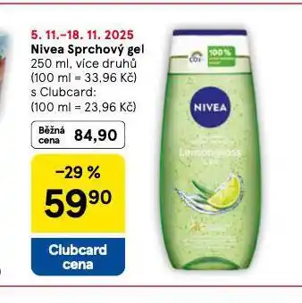 Tesco Nivea sprchový gel nabídka